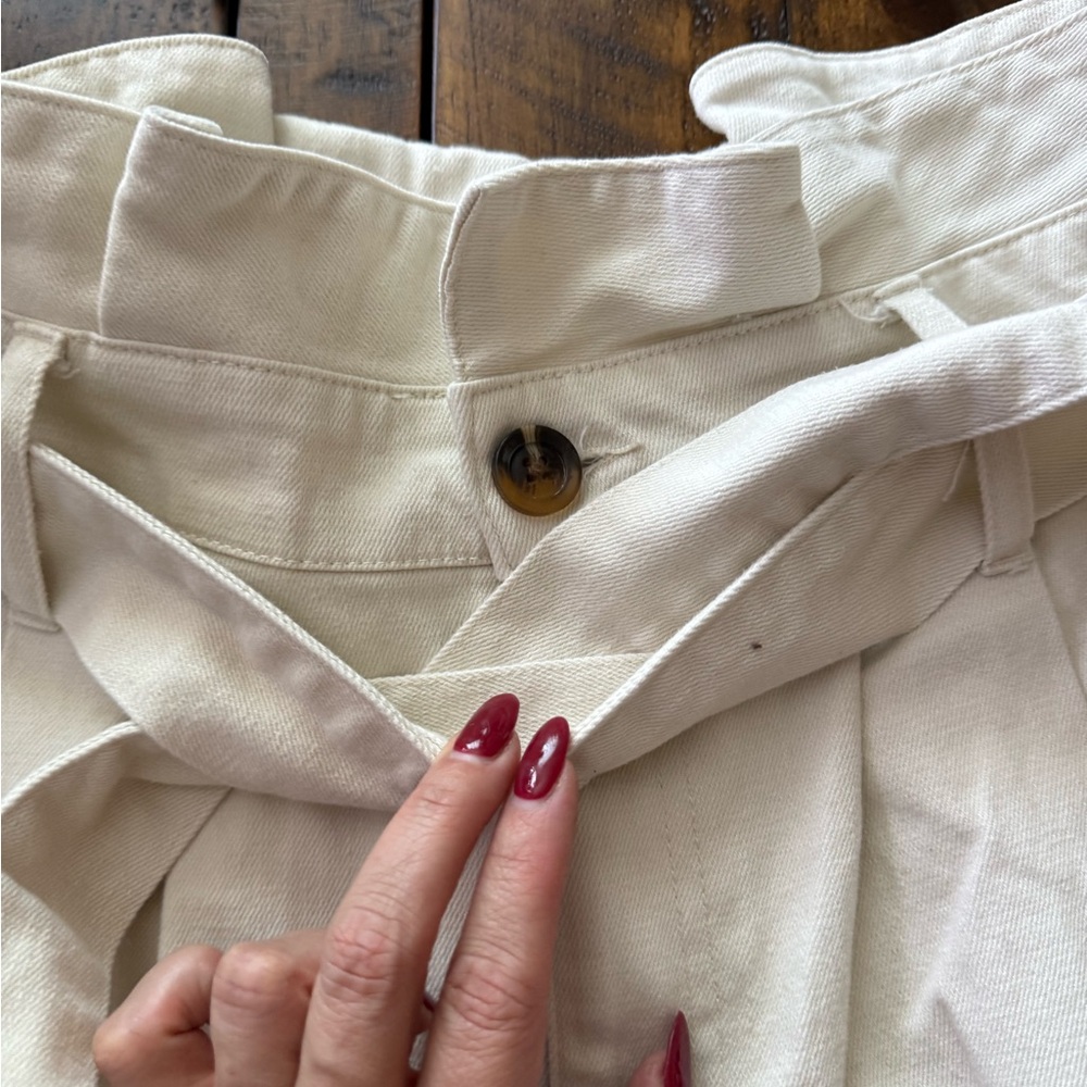 Sz 8 Who What Wear Beige Cream Soft Baggy Jeans with Belt - Picture 3 of 4
